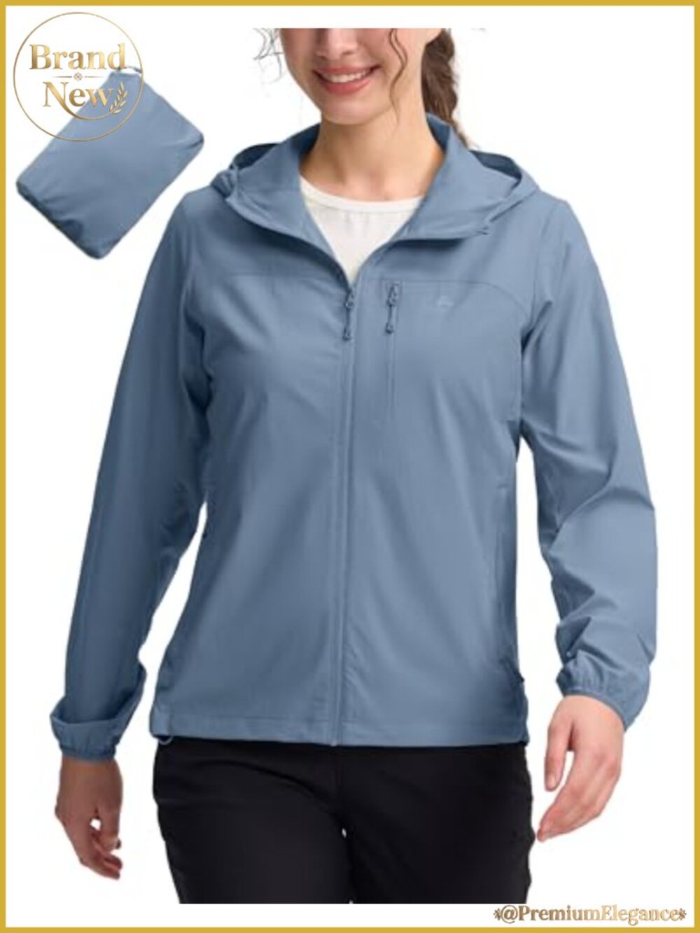 Women's UPF 100 Packable Windbreaker Sun Protection Hoodie